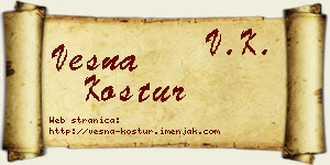 Vesna Kostur vizit kartica